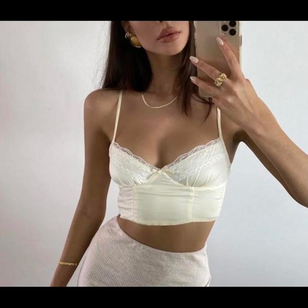 Yellow bustier top